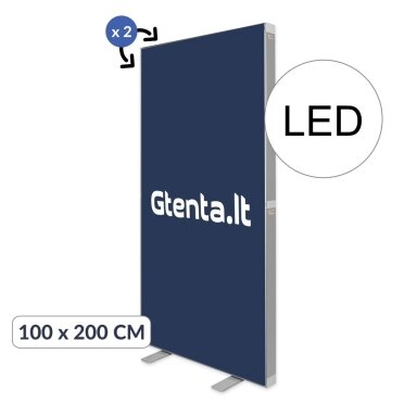 DVIPUSĖ IŠSKLEIDŽIAMA LED SIENELĖ 100X200cm DVIPUSĖ IŠSKLEIDŽIAMA LED SIENELĖ 100X200cm