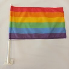 LGBT automobilinė vėliavėlė su koteliu