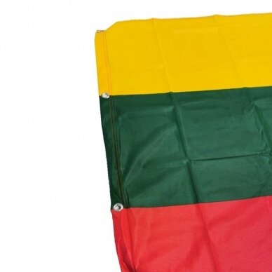 Lietuvos vėliava trispalvė siūta 100 x 170 cm su žiedais 3