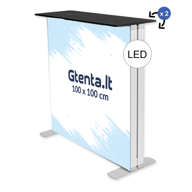 MOBILUS DVIPUSIS LED PARODŲ STALIUKAS 100x100CM MOBILUS DVIPUSIS LED PARODŲ STALIUKAS 100x100CM