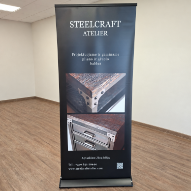 Mobilus reklaminis stendas ROLL UP EXCLUSIVE JUODAS 85×200 cm 1