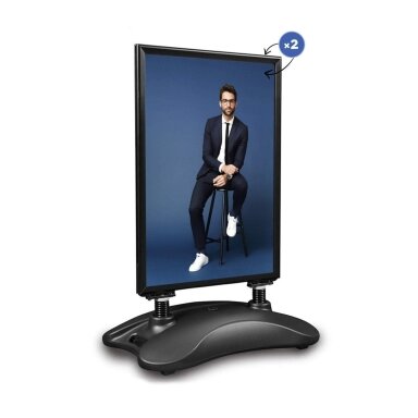 Reklaminis stendas WATERBASE A0 DVIPUSIS JUODAS Reklaminis stendas WATERBASE A0 DVIPUSIS JUODAS