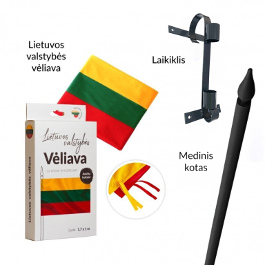 STANDART vėliavos komplektas antracito spalvos "Vienybė" STANDART vėliavos komplektas antracito spalvos "Vienybė"