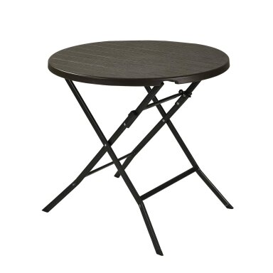 Sulankstomas stalas apvalus rudas Ø 80 cm (aukštis 74 cm)