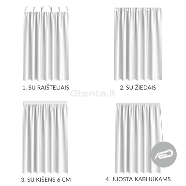 Užuolaida terasai DARK GRAPHITE su surišimo juosta, dydis pasirenkamas
