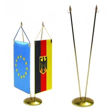Vėliavėlės stovelis auksinis dvivietis sferinis Vėliavėlės stovelis auksinis dvivietis sferinis
