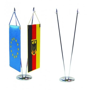 Vėliavėlės stovelis dvivietis sidabrinis sferinis Vėliavėlės stovelis dvivietis sidabrinis sferinis